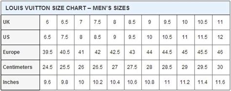 lv sizes shoes|louis vuitton clothes size chart.